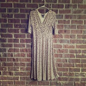 Brown and white polka dot dress